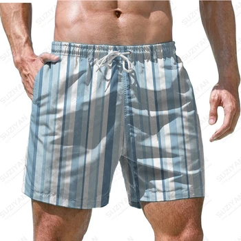 Забавные гавайские пляжные шорты с 3D печатью, мужские спортивные повседневные пляжные шорты, Модные шорты для бега трусцой, Дышащие полосы, большие размеры