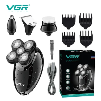 Профессиональная бритва VGR, перезаряжаемый триммер для бороды, Многофункциональный триммер для волос, Портативный станок для бритья для мужчин V-302