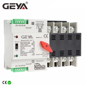 GEYA W2R Mini ATS 4P Автоматический Переключатель Передач Контроллер Электрического Типа ATS Max 100A 4-ПОЛЮСНЫЙ Электрический Выключатель на Din-рейке