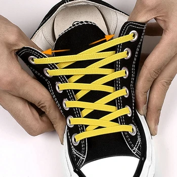 1 Пара эластичных шнурков для обуви, Плоские резиновые кроссовки, шнурки без завязки для детей и взрослых, быстрые Ленивые шнурки для обуви, шнурки для бега, 24 цвета