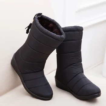 Новые женские ботинки, водонепроницаемые зимние ботинки на пуху, Женские теплые ботильоны, женская обувь, женская зимняя обувь на каблуке, Botas Mujer
