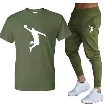 распродажа летних футболок и брюк, повседневные брендовые штаны для фитнеса, футболки, мужской спортивный костюм ip op Fasicon