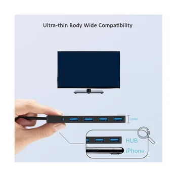 4 Порта USB-концентратор, USB 3.0 Концентратор, USB-Разветвитель, USB-расширитель для ноутбука, флэш-накопителя, жесткого диска, Консоли, Принтера, Камеры, Клавиатуры