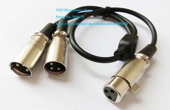 XLR 3Pin Женский Двойной XLR 3Pin Мужской Аудио разветвитель, разъем для микрофона, кабель около 50 см/Бесплатная доставка/1 шт.