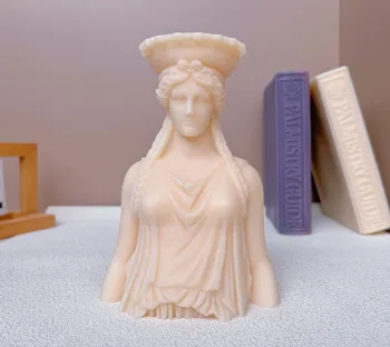 Силиконовая форма для статуи Кариатиды, половинка статуи греческой и римской богини, Свеча, силиконовая форма, Предметы интерьера, подарки
