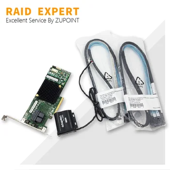 Карта RAID-контроллера ZUPOINT Adaptec ASR-7805 6 Гбит/с PCIe Карта контроллера 1 ГБ RAID Расширитель + BBU + Кабель SFF-8643 SATA