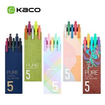5 шт./упак. Гелевая ручка Kaco, ручки Kawaii Push Sign с заправкой для гелевой ручки Xiaomi, цветные чернила 0,5 мм, Милые Канцелярские принадлежности для офиса