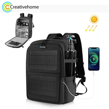 Рюкзак на солнечной энергии PULUZ, Сумка для хранения ноутбука с камерой на двух плечах, Портативная сумка для путешествий на открытом воздухе, Походов