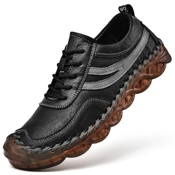 Мужская повседневная обувь ручной работы из натуральной кожи Легкая, дышащая, удобная, прочная трендовая модная обувь