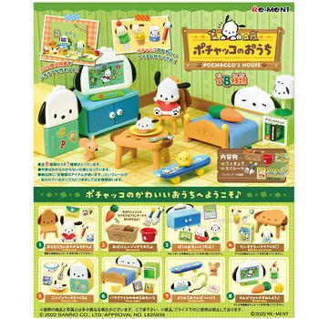 Оригинальное украшение Sanrio Pochacco Room Blind Mystery Box, игрушка-конфета, фигурка Аниме, миниатюрные режимы, подарки