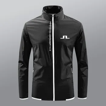 Новая летняя куртка для гольфа, мужская солнцезащитная куртка для спорта на открытом воздухе, Ветрозащитная Легкая Дышащая куртка для рыбалки на молнии