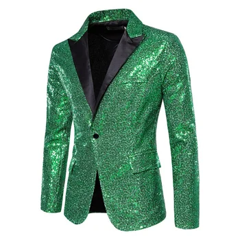 Новый мужской роскошный костюм с блестками, тонкий пиджак, модное мужское деловое праздничное платье для выступлений на сцене, блейзеры, пальто