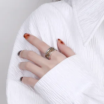 Anslow 2023 Бренд Ювелирных Изделий Ретро Посеребренное кольцо на палец Мужчины Женщины Хип-хоп Темный Ветер Хулиган Простой модный Подарок Дружбы