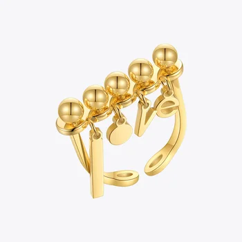 ENFASHION LOVE Модные Ювелирные Кольца Для Женщин Золотого Цвета Кольцо 2021 Из Нержавеющей Стали Обручальное Эстетическое Bague Femme R214150