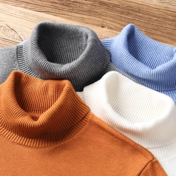 Новый осенне-зимний мужской теплый свитер с высоким воротом, высококачественный Модный Повседневный Удобный пуловер, Толстый свитер, мужской бренд