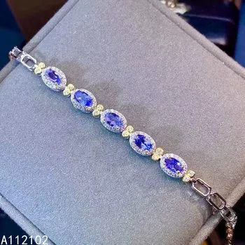KJJEAXCMY fine jewelry S925 стерлинговое серебро, инкрустированное натуральным танзанитом, новинка, роскошный браслет для рук, тест поддержки в китайском стиле