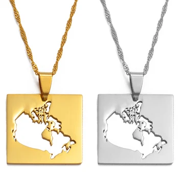 Anniyo Карта Канады, Ожерелья с подвесками для женщин, Ювелирные изделия, Карты стран Канадской цепочки #021321