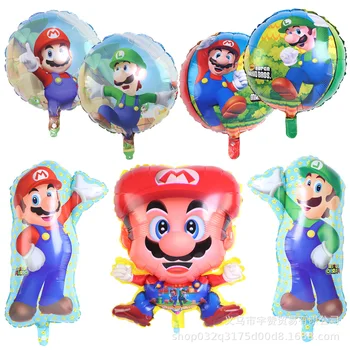 Супер Марио, новая игра, мультфильм, алюминиевый пленочный воздушный шар, украшение для детского Дня рождения, персонажи аниме, мальчик, высокое качество, 1 шт.