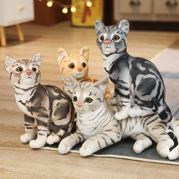 Мягкие реалистичные кошки, плюшевая игрушка, имитация американской короткошерстной милой кошки, кукла, игрушки для домашних животных, Домашний декор, подарок для девочек на день рождения
