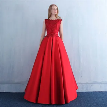 Красное вечернее платье Beauty Emily 2020, Длинное платье для выпускного вечера со шнуровкой из бисера Длиной до пола, robe de soiree