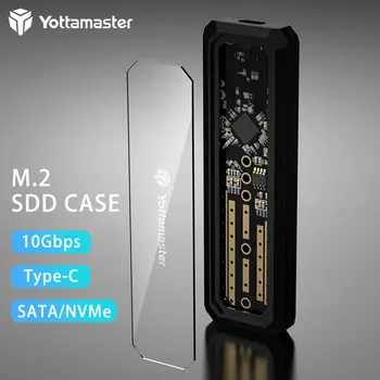 Yottamaster Двойной протокол M.2 SSD Корпус SATA NVMe Корпус USB3.1 GEN2 10 Гбит/с Type C HD Жесткий диск Корпус