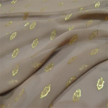 Модная шелковая жаккардовая ткань металлического цвета чистого чистого золота для леди, современный шарф и хиджаб, новинка 2023 года