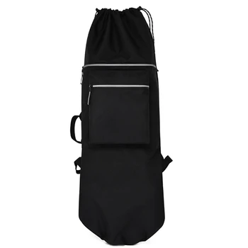 Рюкзак для скейтборда с двойным перекладиной, сумка для наземной доски для серфинга, сумка для лонгборда, сумка для переноски скейтборда, аксессуары Черный L