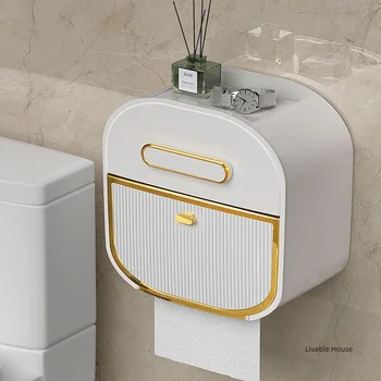Многофункциональный ящик для ванной комнаты, коробка для рулонной бумаги, коробка для туалетной бумаги без перфорации, ящик для туалетной бумаги, держатель для рулона туалетной бумаги