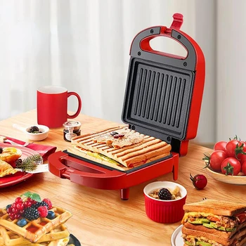 Многофункциональная машина Для выпечки вафель Для домашнего Завтрака с Электрическим подогревом, сковорода с антипригарным покрытием, Тостер для Сэндвичей