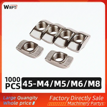 1000 шт./3D-принтеры запчасти M4/M5/M6/M8 углеродистая сталь Т-образная гайка крепежные алюминиевые соединители для 4545 industry specifica