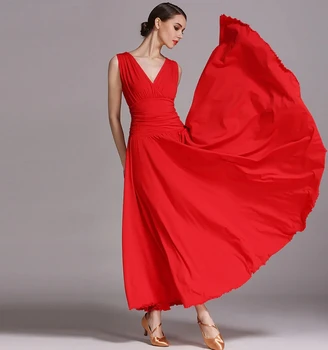 Женское платье Morden с V-образным вырезом, платье для бальных танцев, платье-качели, тренировочное платье
