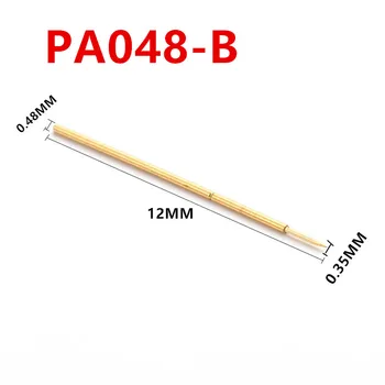 100ШТ Позолоченный Пружинный Тестовый Штифт PA048-B Заостренный Наружный Диаметр 0,48 мм Общая длина 12 мм печатной платы Pogo Pin