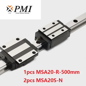 1шт Тайвань PMI MSA20-R 500 мм линейная направляющая и 2шт MSA20S-N Блочные каретки для CO2 лазерного станка с ЧПУ MSA20SSSFCN