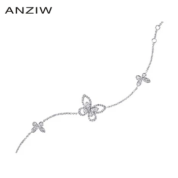 Роскошные браслеты-бабочки из стерлингового серебра 925 пробы для женщин, серебряный браслет Длиной 18 см, ювелирные изделия