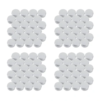 30 мл Серебристых Маленьких алюминиевых круглых банок для хранения бальзама для губ С завинчивающейся крышкой (упаковка из 96 штук)