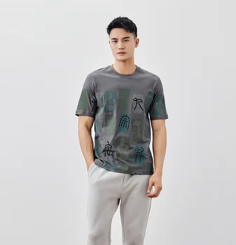 W4670.- Летняя новая футболка с принтом алфавита, мужская хлопковая футболка с коротким рукавом в европейском и американском стиле для отдыха.
