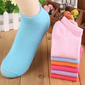 Женские однотонные носки, Весенне-летние модные носки, индивидуальные носки с низкой трубкой, Комфортные носки из дышащей ткани