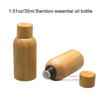Бутылочки для эфирного масла из натурального бамбука разной емкости с внутренней пробкой и бамбуковыми крышками, бамбуковая бутылка для оливкового масла