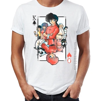 Мужская футболка Ranma Manga Anime, Футболки с потрясающим рисунком, Homme, Графические Топы и тройники с круглым вырезом Camiseta