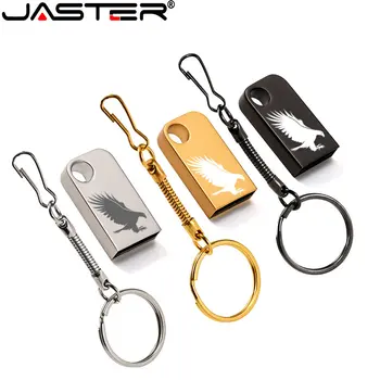 JASTER Мини Металлические USB Флэш-накопители 128 ГБ Бесплатный Пользовательский Логотип Флеш-накопитель 64 ГБ 32 ГБ 16 ГБ 8 ГБ Золотой Водонепроницаемый USB-накопитель Креативный Подарок