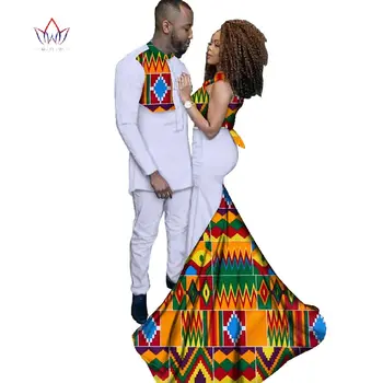 Модная Африканская Одежда, Платья для Женщин в стиле Анкары с Принтом Батика, Мужской Костюм и Женское Сексуальное Платье, Одежда для влюбленных Пар, WYQ52