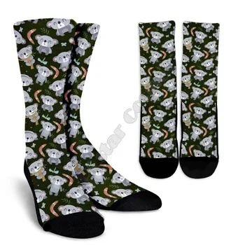 Носки для экипажа с Рисунком Австралийских Коал, мужские И Женские носки с 3D Принтом, Забавные Носки, модные длинные Носки