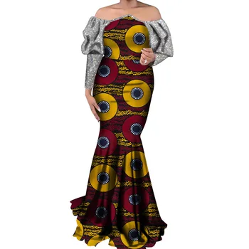 Африканские платья из Бинтаревого воска для женщин, элегантное вечернее платье Дашики, большие размеры, традиционная африканская одежда WY9544