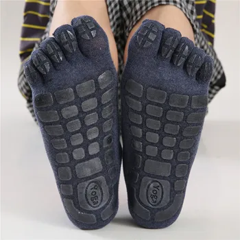 Новые Мужские Зимние носки с пятью пальцами, Теплые Нескользящие носки для Фитнеса, Мужские носки-тапочки с низким голенищем, Мужские носки в пол