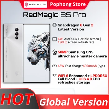 Глобальная версия Nubia Redmagic 8s Pro 5G 6,8 дюйма 120 Гц AMOLED Последняя версия Snapdragon 8 Gen 2 Восьмиядерный 65 Вт быстрая зарядка 6000 мА