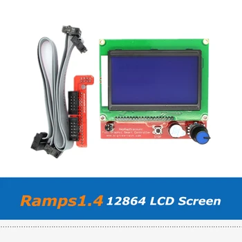 Запчасти для 3D-принтера Reprap Умный контроллер 12864 ЖК-дисплей с адаптером для платы Ramps1.4