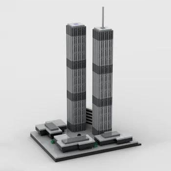 MOC-60683 World Trade Center Micro 1973-2000, модель строительного блока, сращенная игрушка-головоломка, детский подарок