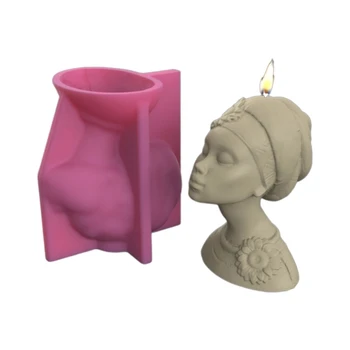 Фигурная свеча, Силиконовая форма для ароматической свечи с женской головкой, Эпоксидная форма для изготовления свечей, форма для украшения домашней вечеринки, сделай сам