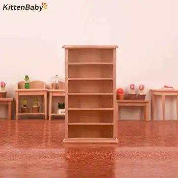 Кукольный домик в миниатюре 1: 12, дерево, 6 слоев, Книжная полка, Книжный шкаф, Шкаф для хранения, Шкафчик, мебель, орнамент, Модель, Декор для кукольного дома, игрушка