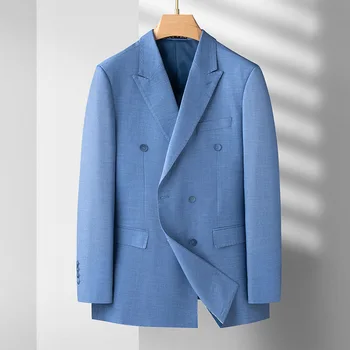5849 - мужские полосатые двубортные костюмы для отдыха 89 и мужской тонкий пиджак с европейским кодом, куртка